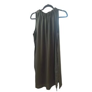 Prologue Sleeveless Shift Dress Olive Green Minimalist Midi – Women's L